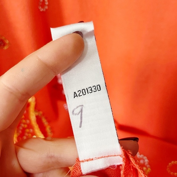 Quacker Factory Coral Orange Rhinestone Sequin Under the Sea 3/4 Sleeve Top 1X - Picture 10 of 10